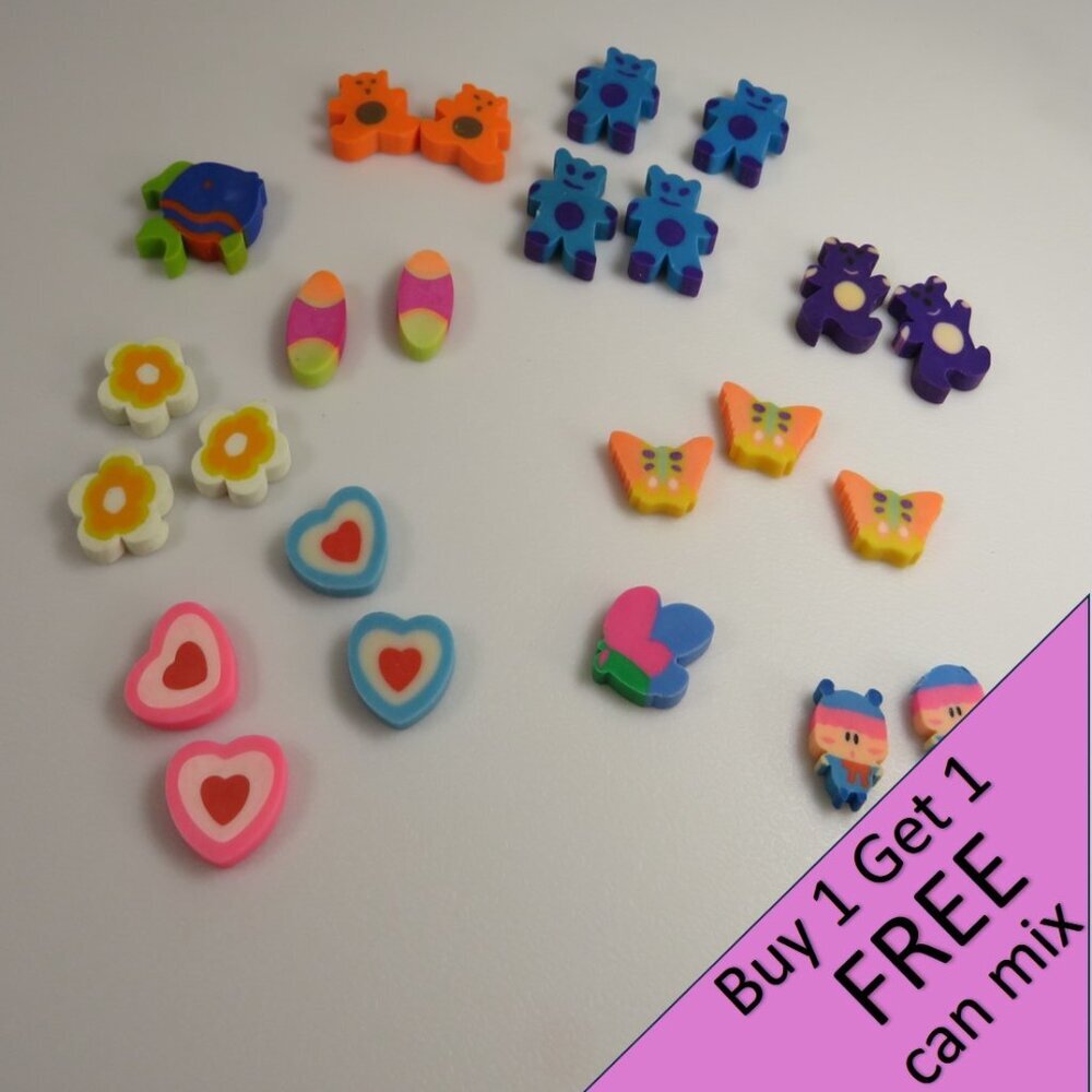 Easter Egg Filler: Small Erasers (24 items) spring mix Butterflies